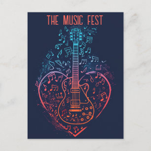 Guitar Heart Postcard