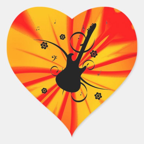 Guitar Heart Sticker