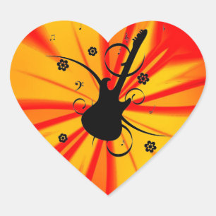 Guitar Heart Sticker
