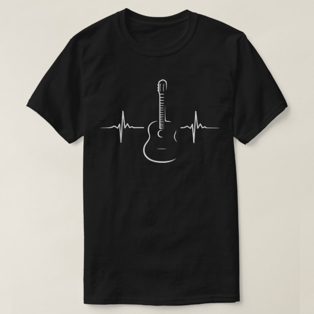 Guitar Heartbeat Clothing Bass Pulse Guitar Player T-Shirt (Design Front)