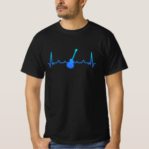 Guitar Heartbeat Music and Guitarist Gift Dad Mom T-Shirt