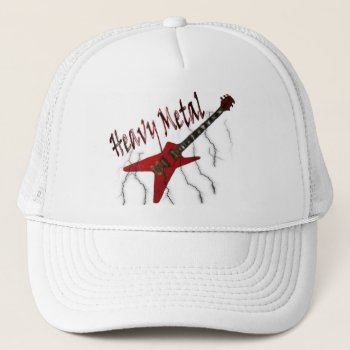 Guitar Heavy Metal Trucker Hat by sharpcreations at Zazzle