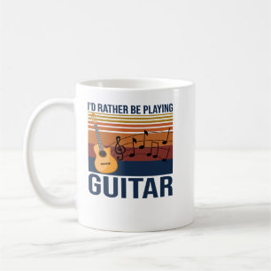 Guitar Id Rather Be Playing Guitar135 Guitarist Coffee Mug