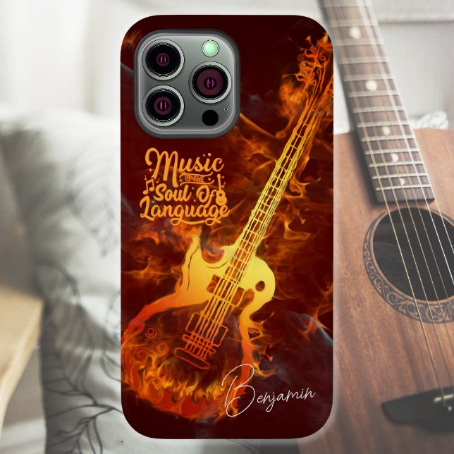 Guitar in fire | Music is the soul of language Case-Mate iPhone Case