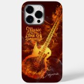 Guitar in fire | Music is the soul of language Case-Mate iPhone Case (Back)