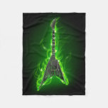 Guitar In Green Flames Small Fleece Blanket at Zazzle