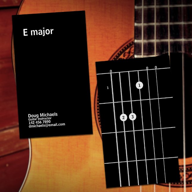 Guitar Instructor E Major Business Card (Creator Uploaded)