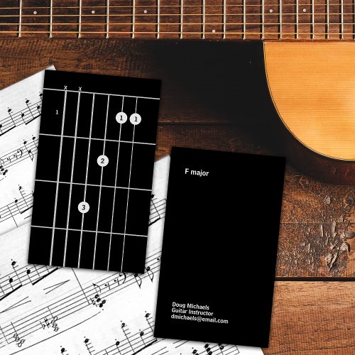 Guitar Instructor F Major Business Card