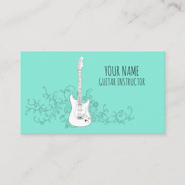 Guitar Instructor Guitarist Professional Musician Business Card (Front)