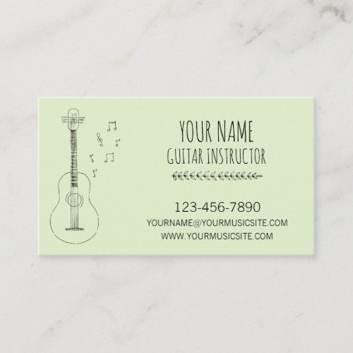 Guitar Instructor Guitarist Professional Musician Business Card
