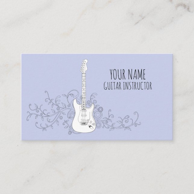 Guitar Instructor Guitarist Professional Musician Business Card (Front)