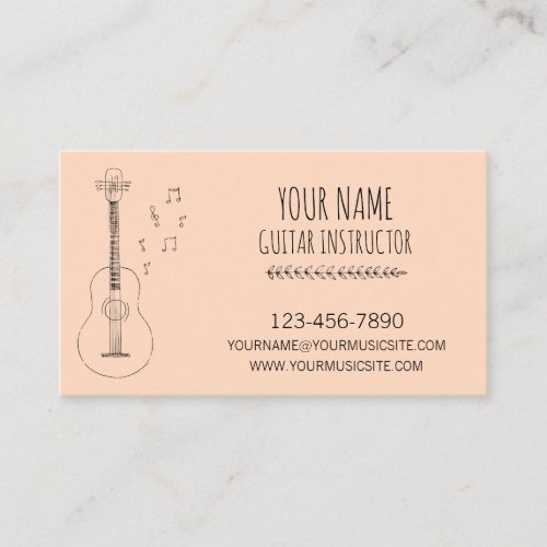 Guitar Instructor Guitarist Professional Musician Business Card