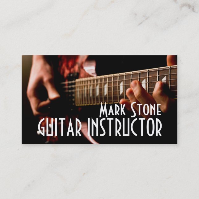 Guitar Instructor, Music, Instruments Business Card (Front)