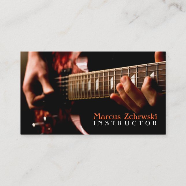 Guitar Instructor Music Instruments Business Card (Front)