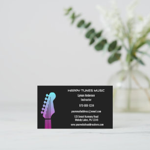 Guitar Instructor Teacher Rock Musician Custom Business Card