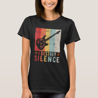 Guitar Instrument I Destroy Silence white 1 T-Shirt