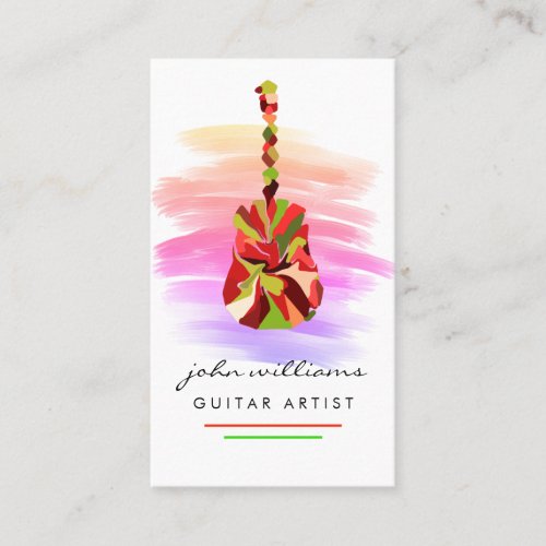 Guitar Instrument Music Teacher DJ Event Manager Business Card