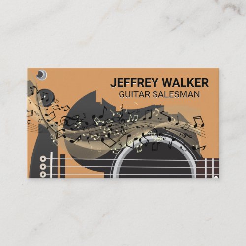 Guitar Instrument  Musical Notes Business Card