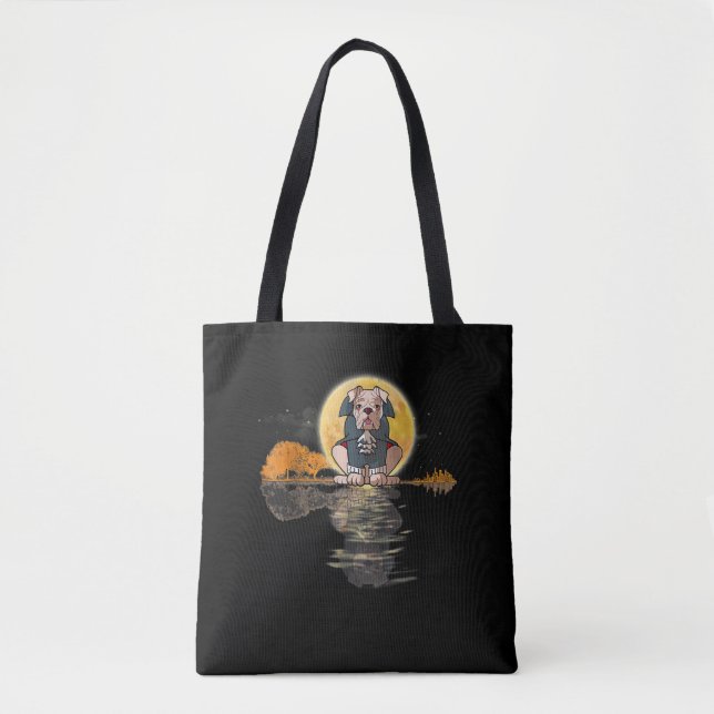 Guitar Lake Halloween Scary English Bulldog With Tote Bag (Front)