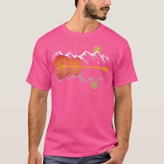 Guitar Lake Mountain Reflections Shadow Love Guita T-Shirt