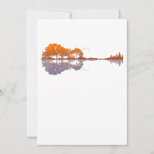 Guitar Lake Reflections Music And Guitar Lover Thank You Card