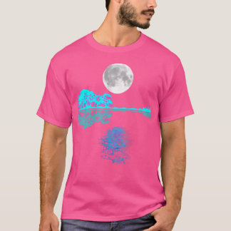 Guitar Lake Reflections Music Lovers Wildlife Natu T-Shirt