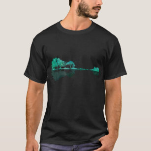 Guitar Lake Shadow Landscape Music Love Guitarist T-Shirt