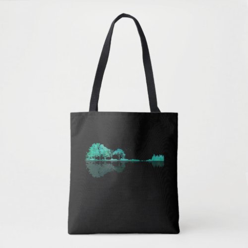 Guitar Lake Shadow Landscape Music Love Guitarist Tote Bag