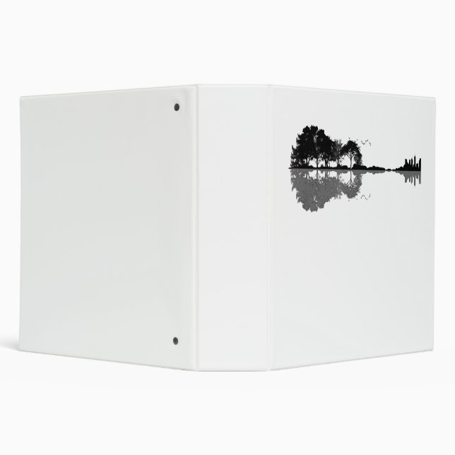 Guitar Lake Shadow Love Guitar Gift Music Lovers 3 Ring Binder (Background)