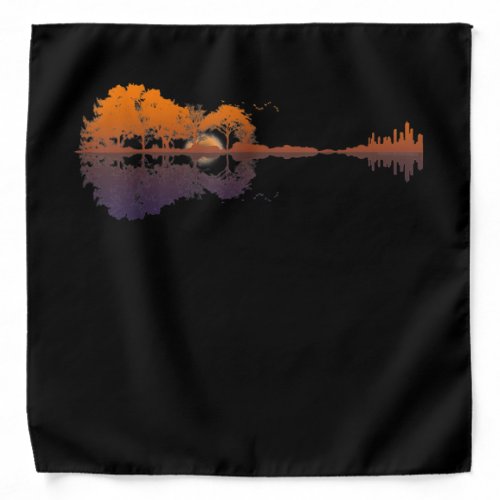 Guitar Lake Shadow Love Guitar Gift Music Lovers Bandana