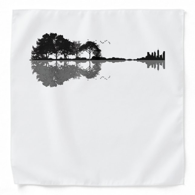 Guitar Lake Shadow Love Guitar Gift Music Lovers Bandana (Front)