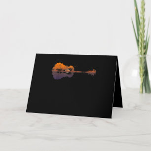 Guitar Lake Shadow Love Guitar Gift Music Lovers Card