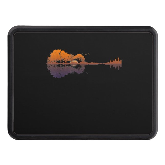 Guitar Lake Shadow Love Guitar Gift Music Lovers Hitch Cover (Front)