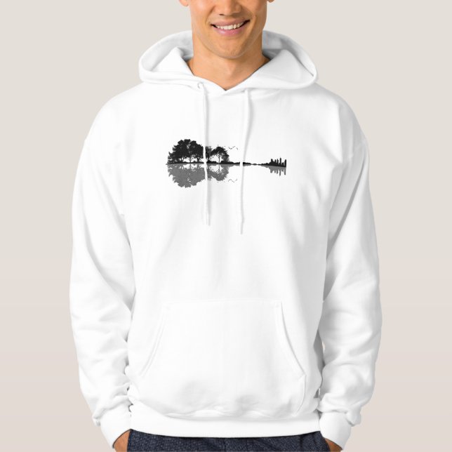 Guitar Lake Shadow Love Guitar Gift Music Lovers Hoodie (Front)