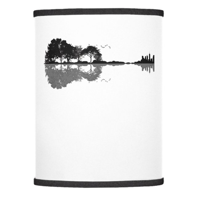 Guitar Lake Shadow Love Guitar Gift Music Lovers Lamp Shade (Front)