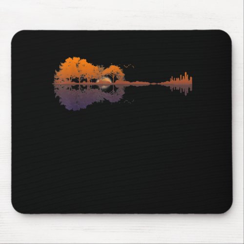 Guitar Lake Shadow Love Guitar Gift Music Lovers Mouse Pad