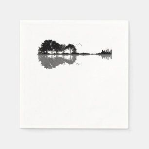 Guitar Lake Shadow Love Guitar Gift Music Lovers Napkins