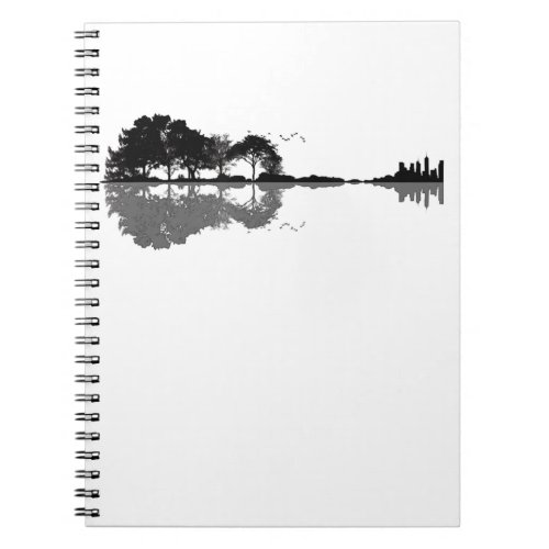 Guitar Lake Shadow Love Guitar Gift Music Lovers Notebook