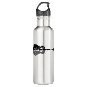 Guitar Lake Shadow Love Guitar Gift Music Lovers Stainless Steel Water Bottle