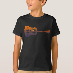 Guitar Lake Shadow Love Guitar Gift Music Lovers T-Shirt