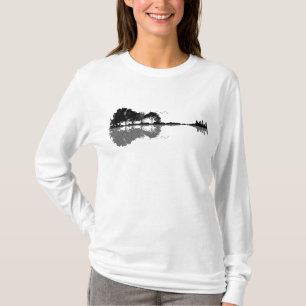 Guitar Lake Shadow Love Guitar Gift Music Lovers T-Shirt