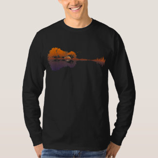Guitar Lake Shadow Love Guitar Gift Music Lovers T-Shirt