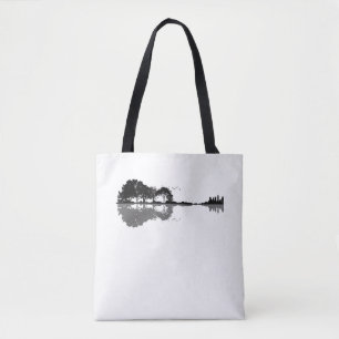Guitar Lake Shadow Love Guitar Gift Music Lovers Tote Bag