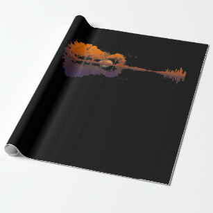 Guitar Lake Shadow Love Guitar Gift Music Lovers Wrapping Paper