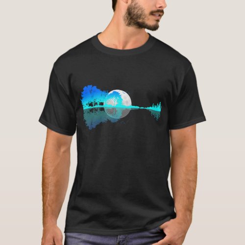 Guitar Lake Shadow Love Guitar Music For Musician T_Shirt