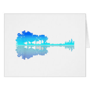 Guitar Lake Shadow Love Guitar Musician Cards