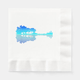 Guitar Lake Shadow Love Guitar Musician Napkins