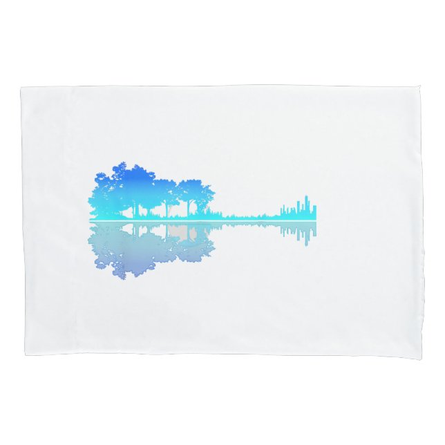 Guitar Lake Shadow Love Guitar Musician Pillow Case (Front)