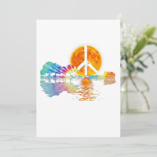 Guitar Lake Shadow Peace Love Guitar Hippie (Standing Front)