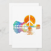 Guitar Lake Shadow Peace Love Guitar Hippie (Front/Back)